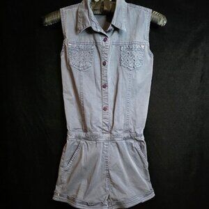 Kiabi Girl's Sleeveless Denim Romper 12A